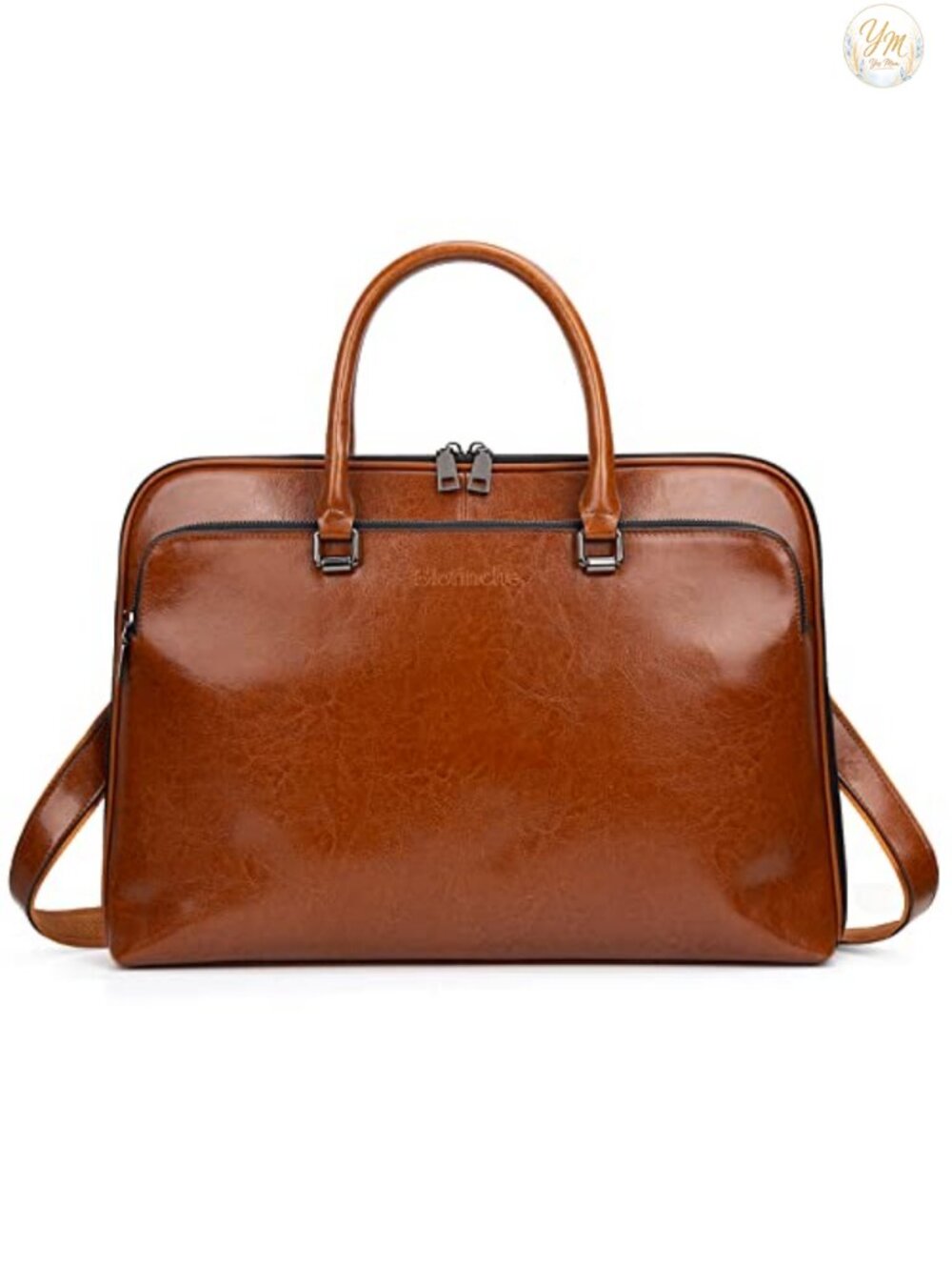 Genuine Leather Laptop Messenger Bag 15.6 Inch Work Briefcase Shoulder Bag
